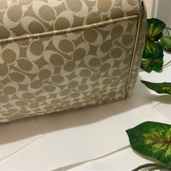 COACH Chelsea Heritage Satchel M1094-F15132 Metallic Tan/Gold, Lavender Lining - Picture 12 of 15